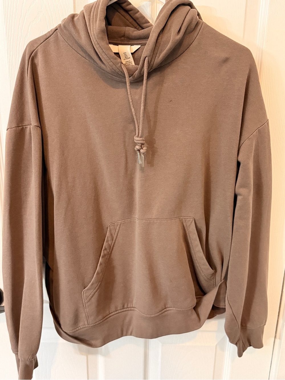 H&M Women's Taupe Hoodie with Drawstring